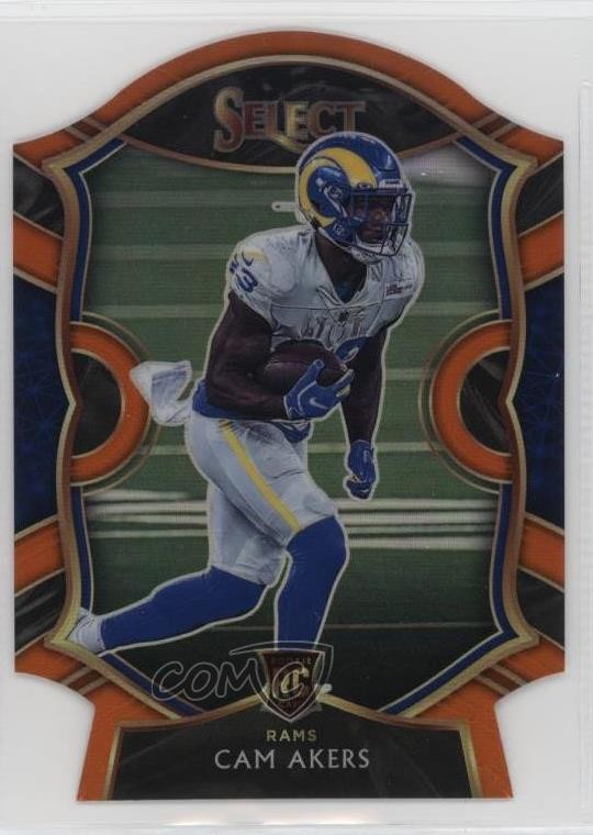 2020 Panini Select Concourse Orange Prizm Die-Cut Cam Akers #55 0yj6