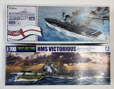 1/700 British Aircraft Carriers: Flyhawk HMS Hermes 1942/Aoshima HMS Victorious