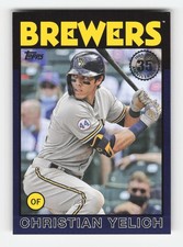 2021 Topps Update 1986 35th Anniversary Blue #86B-34 Christian Yelich NM+
