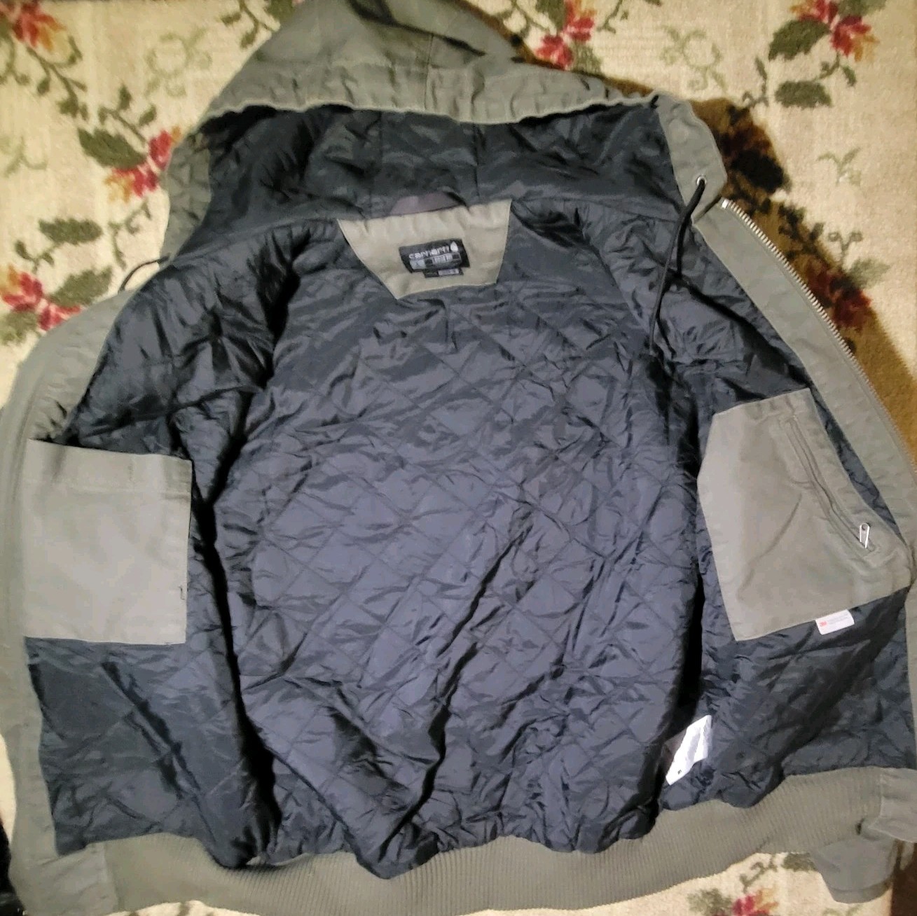 Carhartt Men's Large Tall Loose Fit Work/duck Jacket Model J130-M Green Moss  thumbnail 8