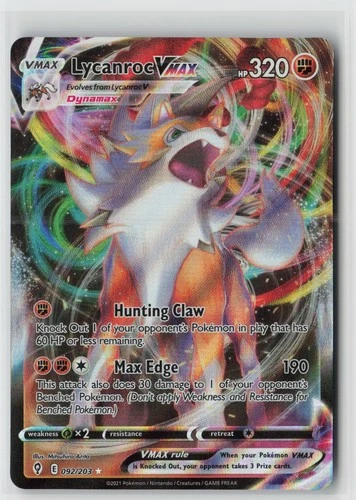 Lycanroc VMAX Holo Ultra Rare SWSH07: Evolving Skies 092/203 NM