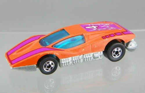 Vintage 1974 Hot Wheels Flying Colors Diecast Orange #4 Large Charge HK EX-NM