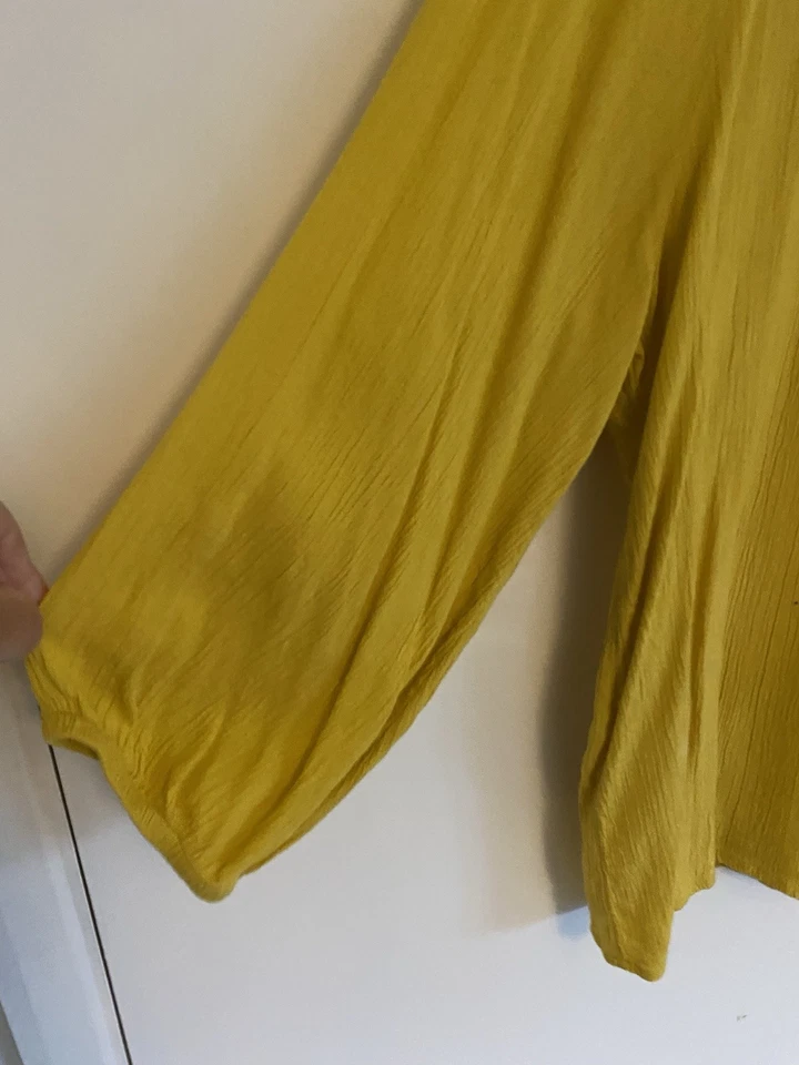 Esprit Ladies Yellow Blouse 16 Smock Style - Image 4 of 4