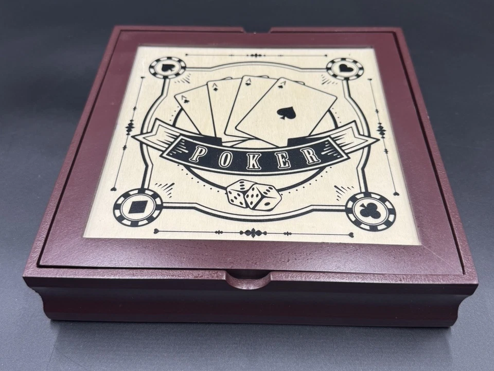 Poker Chips Cards Dice Set Game Box New Father's Day Gift Idea - Image 3 of 4