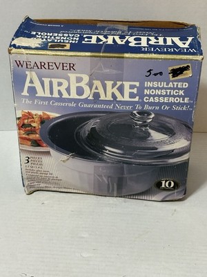 WearEver AirBake Cookware White Casserole Insulated Nonstick Bowl 4.5 Qt 3pc