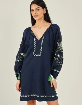 ACCESSORIZE BEACH DRESS POOL KAFTAN SIZE SMALL 8-10 HOLIDAY EMBROIDERY