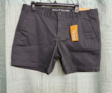 Eddie Bauer Women s Boyfriend Mid Rise Stretch Shorts Gray Dark Wash Size 12