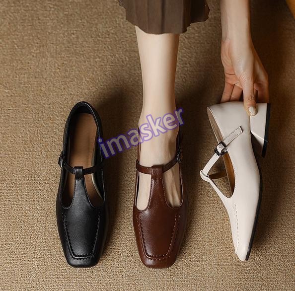 Retro Women's Faux Leather Mary Jane Square Toe T-Strap Dress Casual Work Shoes