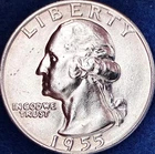 1955-D Washington Silver Quarter Ch BU