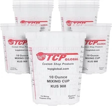 Paint Mixing Cups, 10-Ounce (12 Pack) - Plastic Measuring Cups for Liquids, Auto
