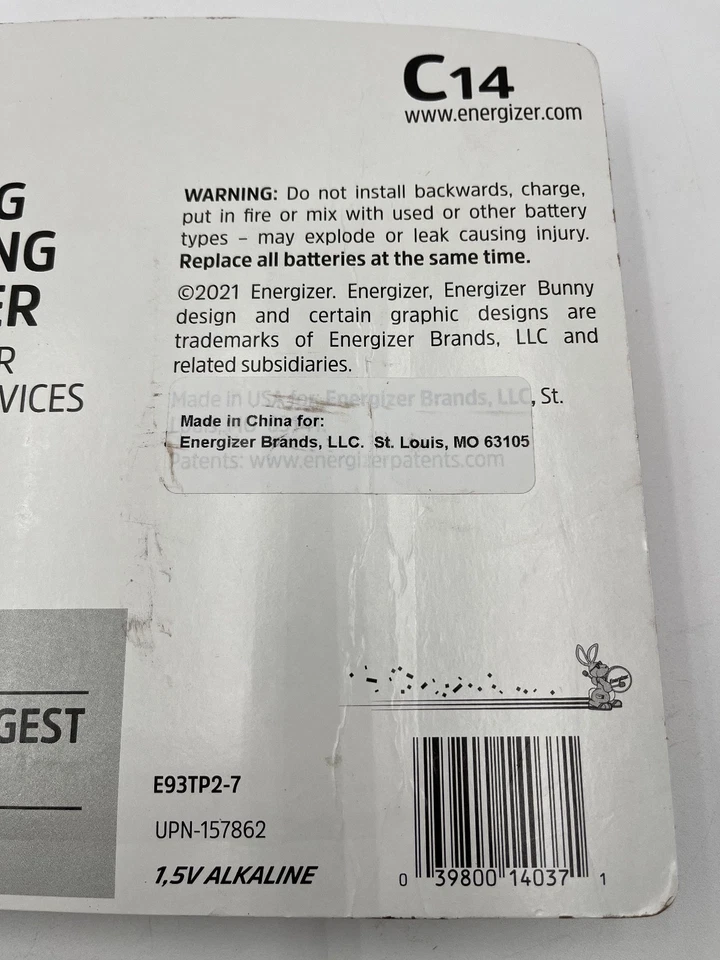 14 PACK of ENERGIZER MAX C CELL Batteries, Alkaline Batteries - Image 3 of 3