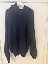 Alo Yoga Scholar Hooded Sweater Navy Blue - Size Medium - Unisex