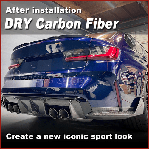 Parachoques trasero de carbono DRY Splitter Flaps Side Canards para BMW G80 M3 2021-24 - Imagen 3 de 14