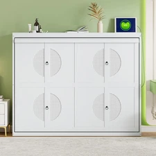 Queen  Size Murphy Bed Wall Bed,White