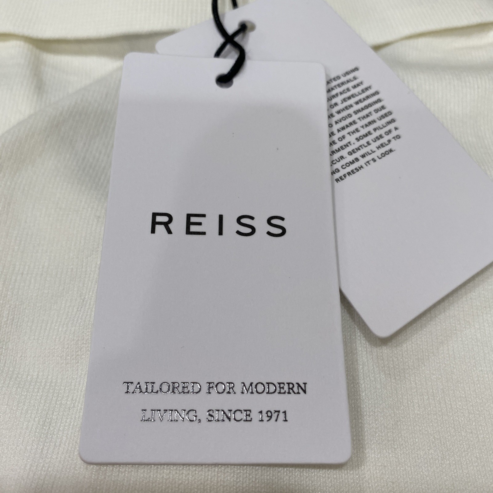 Reiss Pascoe Regular Fit Half Snap Polo Shirt Size L Color White image 4