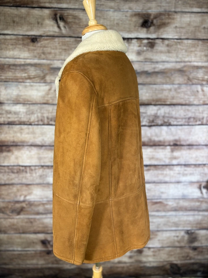 Paul Stuart Merino Shearling Suede Coat Size XL - Image 3 of 4