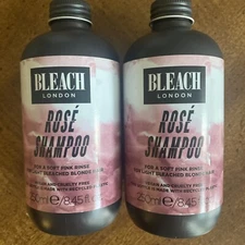 2X Bleach London Rosé Shampoo Toning Iridescent Hue For Bleached Blonde