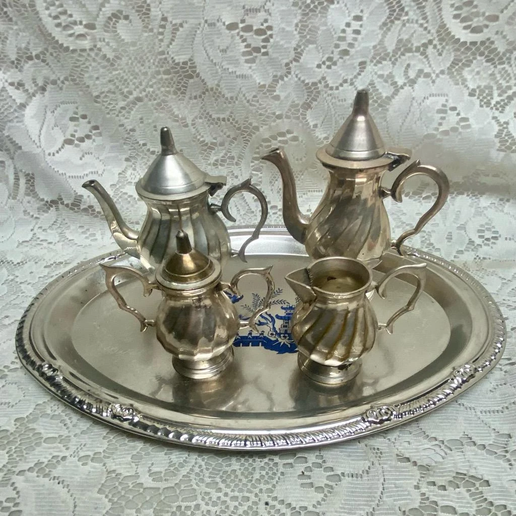 Vintage Rare 6 pc Silver Plated Childs Tea Set