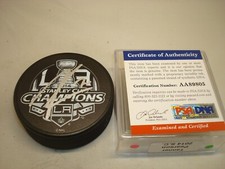 Tanner Pearson Signed Kings 2014 Stanley Cup Champs Hockey Puck PSA/DNA COA 1B