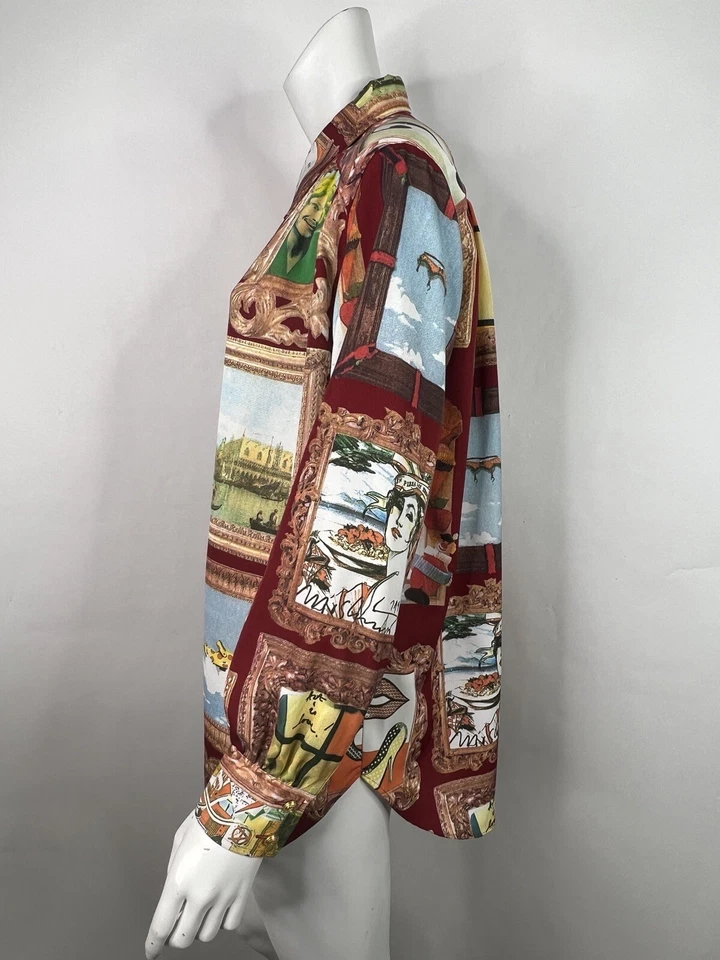 CAMISA MOSCHINO JEANS ROJA IMPRESIÓN PINTURA ARTE XL de colección Foto 2 de 4