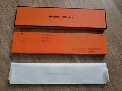 BOX ONLY - for Apple Watch Hermès 45mm Bleu Celeste Ecru Toile White Felt Pouch