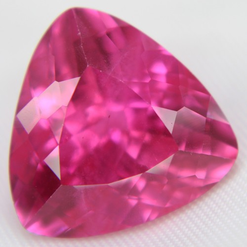 Piedras preciosas sueltas naturales de 16,60 quilates rosa berilo brillante corte trillón certificado - Imagen 3 de 8