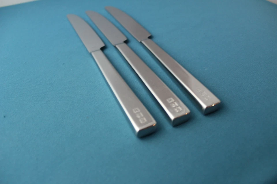 3 Cuchillos de Cena Sólidos Ralph Lauren ACADEMY Acero Inoxidable China 9 5/8" Foto 2 de 4