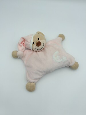 Doudou Pink Bear Plush Doll Lovey Floppy Stars Nursery Pajamas Set PJs 9''