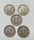 5 Pc 1917 Type 1 Standing Liberty Quarters VG or Better  VALUE PRICED