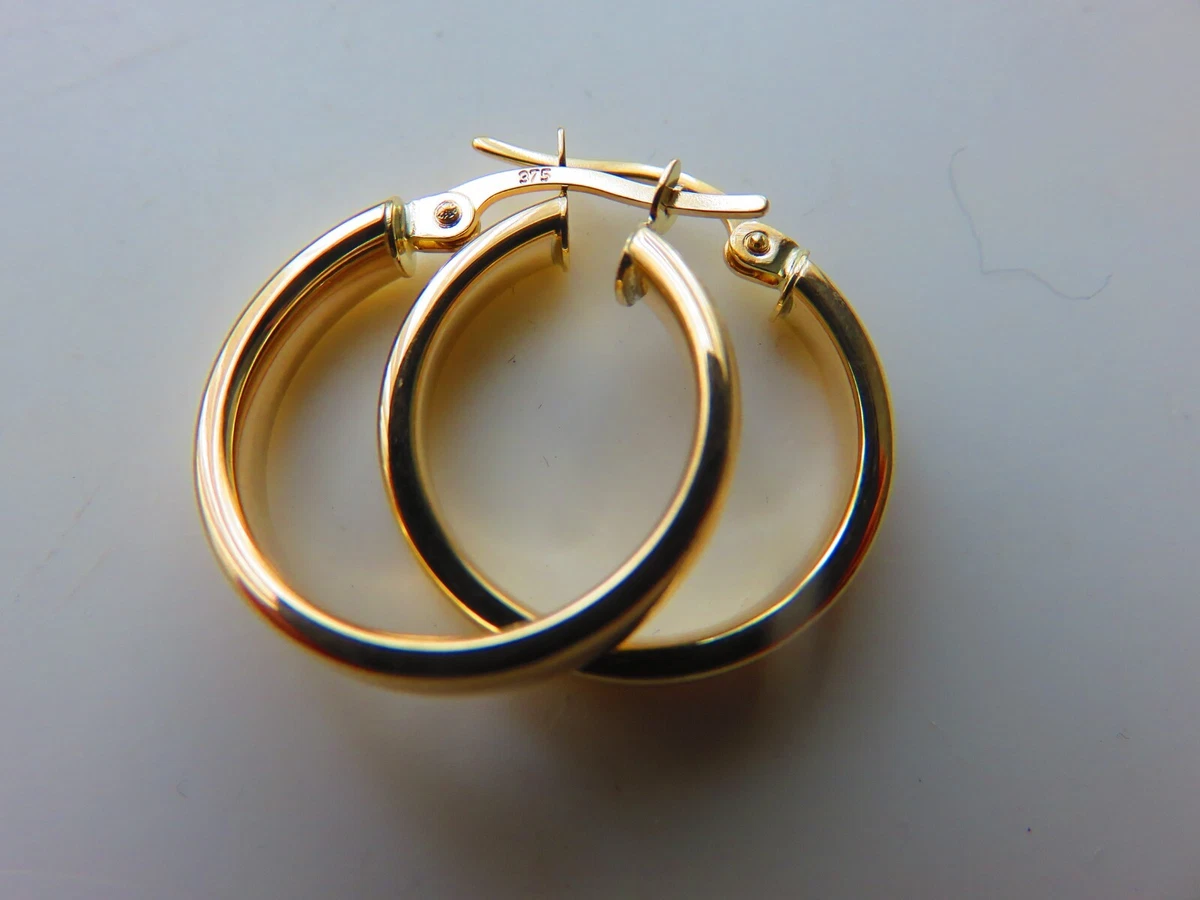 9 carat gold sales hoop earrings