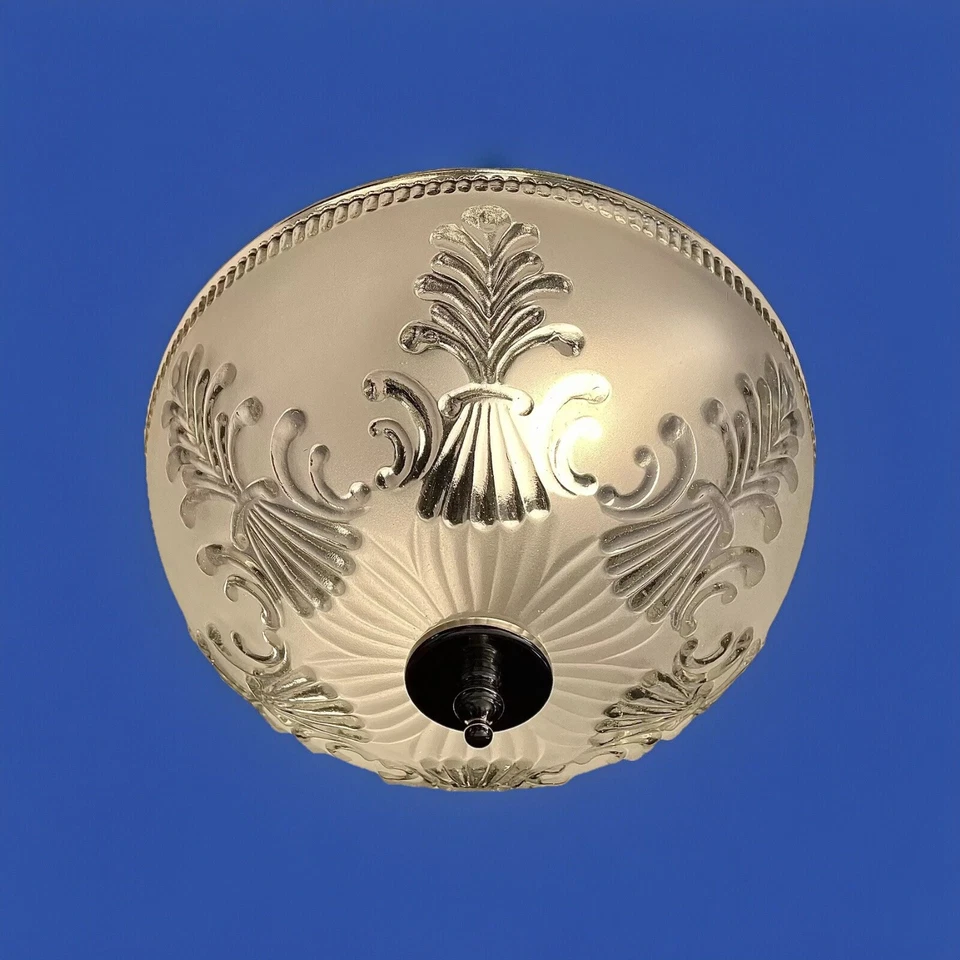 Antigua lámpara de techo pequeña victoriana Art Deco Nouveau de los años 30 40 delicada de colección Foto 4 de 4