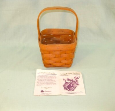 Longaberger 1994 Small Peg Basket #11452 Plain, (No Accessories)