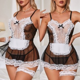 Women's Sexy Lace Nightgown One Piece Lingerie Teddy Babydoll Bodysuit Sleepwear