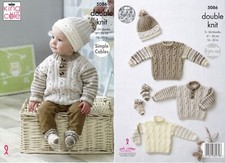 King Cole Baby DK Knitting Pattern - 5086 Sweaters, Hats & Socks