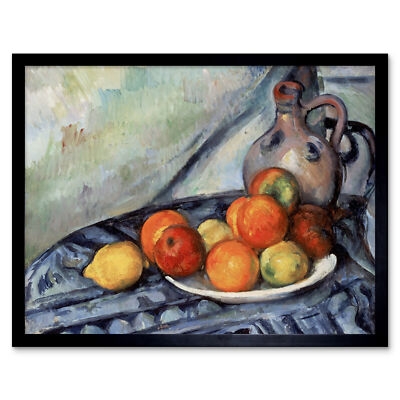 Paul Cezanne Fruit And A Jug On A Table Art Print Framed 12x16 | eBay