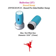 Ballerina 27 Round Teacher Stamp JYP PC15 Pre-Inked Rubber Stamp