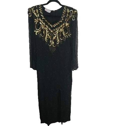 Vestidos Vintage Negro Laurence Kazar para Mujeres