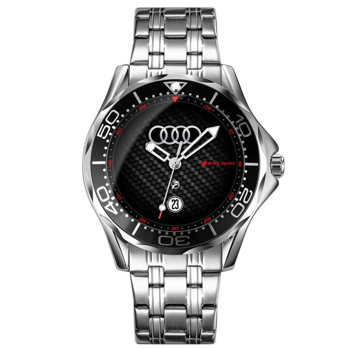 Orologio da Polso Uomo in Acciaio per appassionati di Audi Sport Carbon Look RS eBay