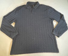 Van Heusen Shirt Men  s Extra Large Long Sleeve 1/4 Button Pull Over Blue  READ