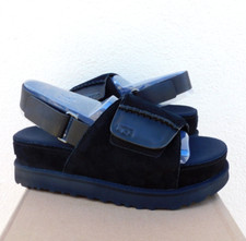 UGG SUEDE GOLDENSTAR HI SLINGBACK PLATFORM SANDALS, WOMEN US 7.5/ EUR 38.5 NIB