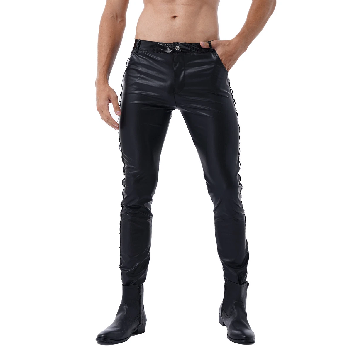 Pantalon cuir homme rock hot sale