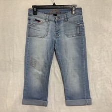 South Pole Southpole Jeans Capris Size 3 Y2K Embroidered Distressed low rise