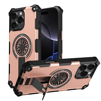 For iPhone 17 16 Pro Max 15 14 13 12 Mag Safe Case Shockproof Rugged Stand Cover
