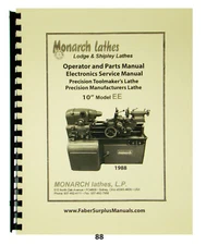 Monarch 10" EE Lathe 1980's-90's Operator, Parts,& Electronic Service Manual *88