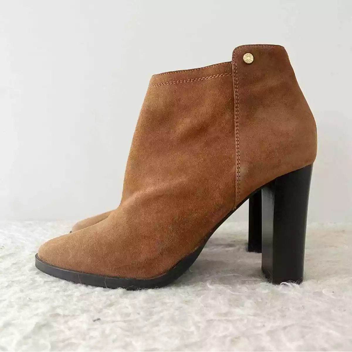 Jimmy Choo Hart 95 Camel Brown Suede Heeled Ankle Boots Size EU