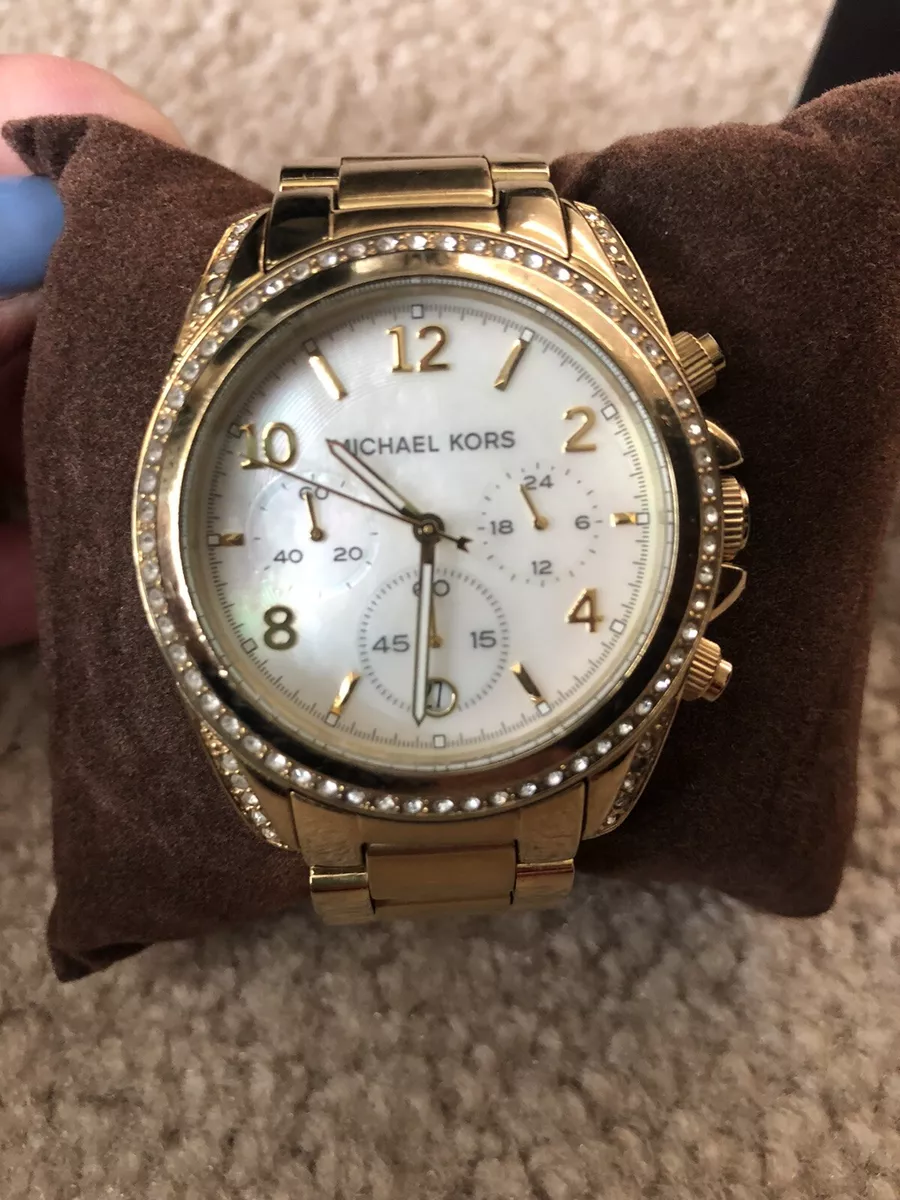 Michael Kors Gold Watch W Stones. Used But In Perfect Condition