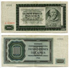 100 Kronen B&ouml;hmen & M&auml;hren 24.10.1942  II. Auflage, Erhaltung III  Ros. 566d