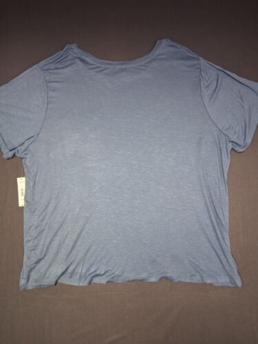 Justify Classic Soft T Shirt Short Sleeve Lightweight Rayon Blue Women's Size 3X - Picture 2 of 11