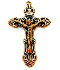 5Pcs. Tibetan Antique Copper Ornate Cross CRUCIFIX Pendants Charms Finding CR54