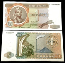 Zaire 1 Zaire 1981 Banknote World Paper Money UNC Currency Bill Note